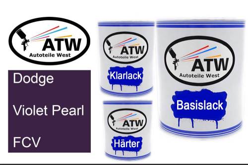 Dodge, Violet Pearl, FCV: 1L Lackdose + 1L Klarlack + 500ml Härter - Set, von ATW Autoteile West.